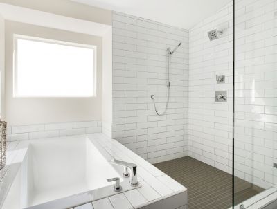 Minimalist Shower Space with Matte Fixtures